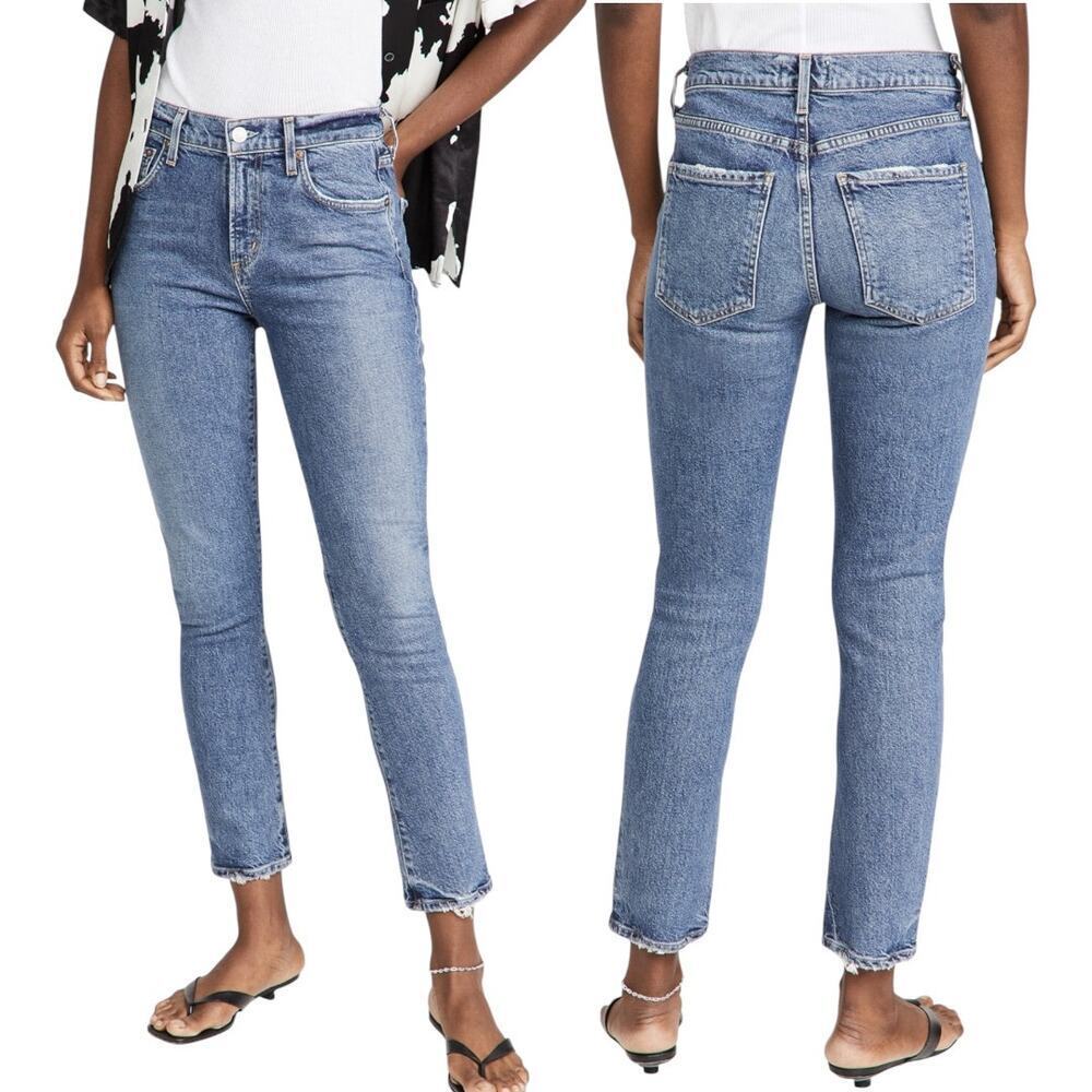 Agolde Toni Light Blue Denim Mid Rise Straight Leg Jeans 27
